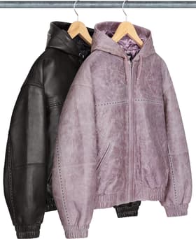 Supreme Studded Hooded Leather Jacket Group Shots