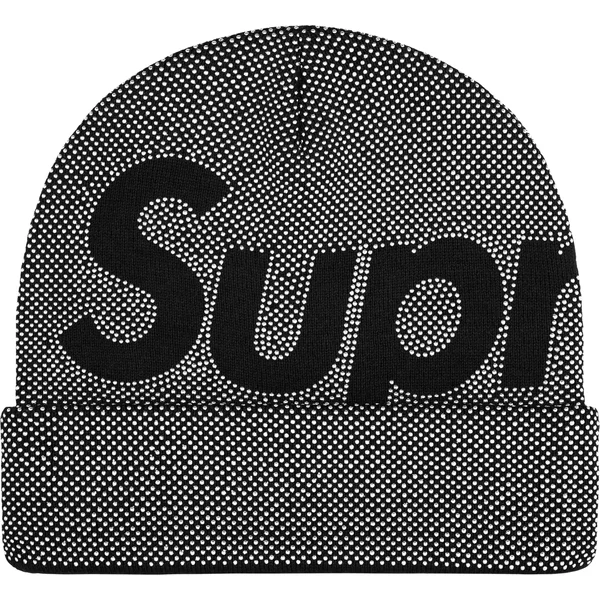 Supreme Studded Knockout Big Logo Beanie - Black (front)