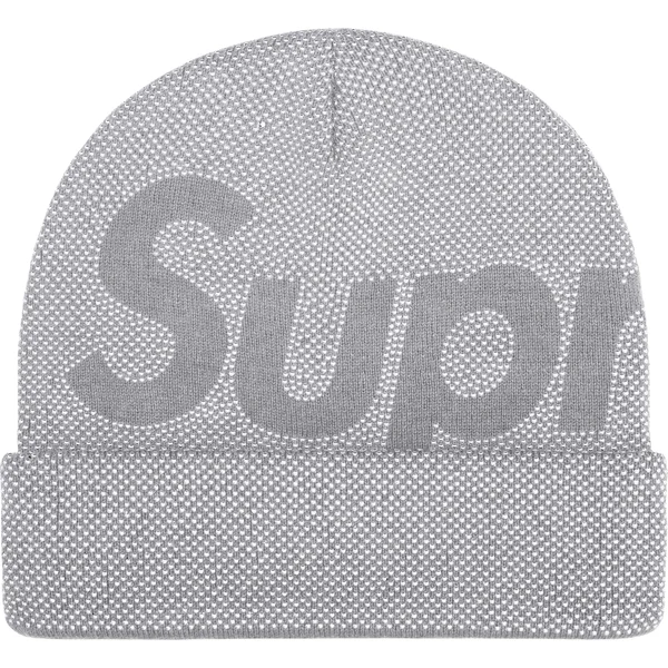 Supreme Studded Knockout Big Logo Beanie - Heather Grey (front)