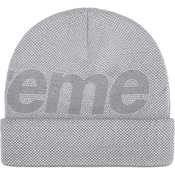 Supreme Studded Knockout Big Logo Beanie - Heather Grey (front)
