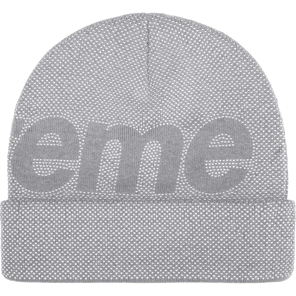 Supreme Studded Knockout Big Logo Beanie - Heather Grey (front)