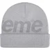 Supreme Studded Knockout Big Logo Beanie - Heather Grey (front)