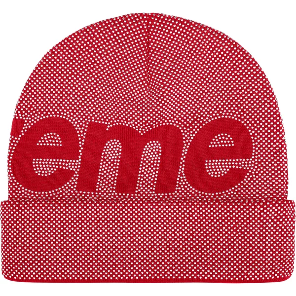 Supreme Studded Knockout Big Logo Beanie - Red (front)