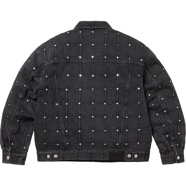 Supreme Studded Seam Denim Trucker Jacket - Black (front)