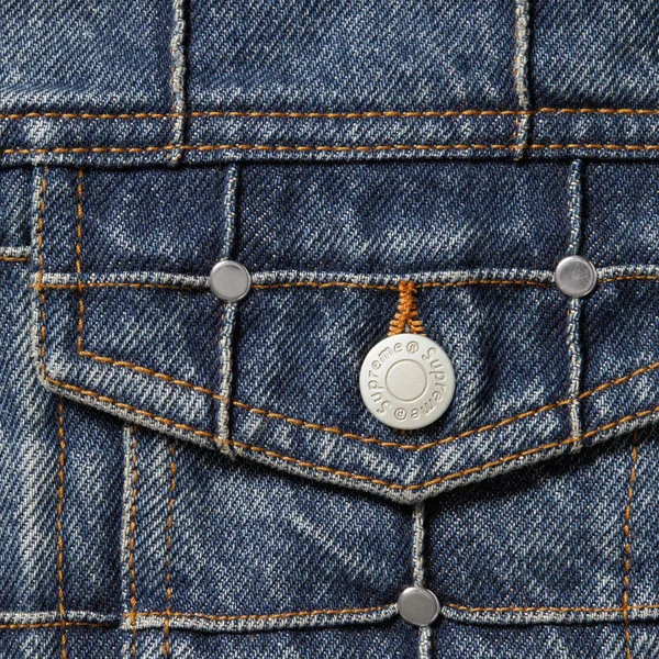Supreme Studded Seam Denim Trucker Jacket - Blue (front)