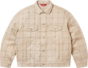 Supreme Studded Seam Denim Trucker Jacket Natural