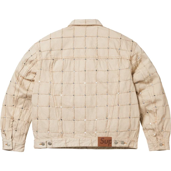 Supreme Studded Seam Denim Trucker Jacket - Natural (front)