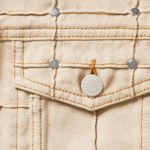 Supreme Studded Seam Denim Trucker Jacket - Natural (front)