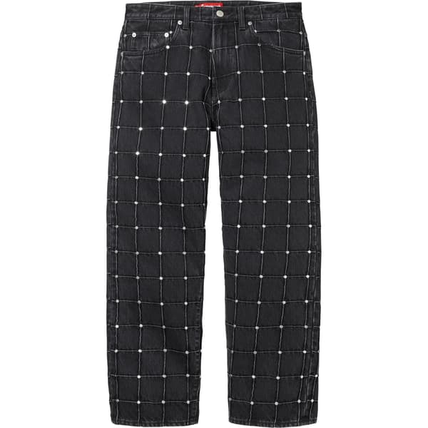 Supreme Studded Seam Loose Fit Jean - Black (front)