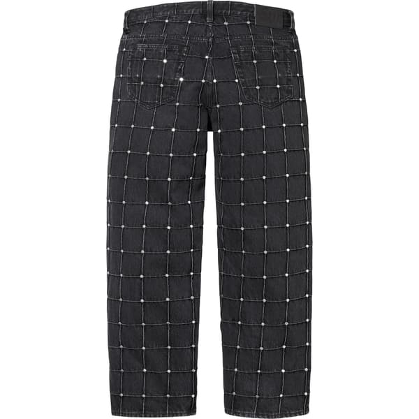 Supreme Studded Seam Loose Fit Jean - Black (front)