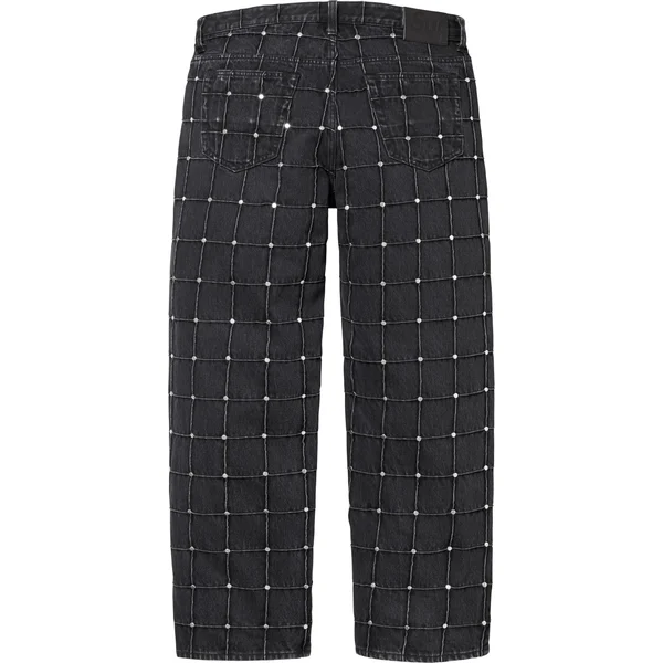 Supreme Studded Seam Loose Fit Jean - Black (front)