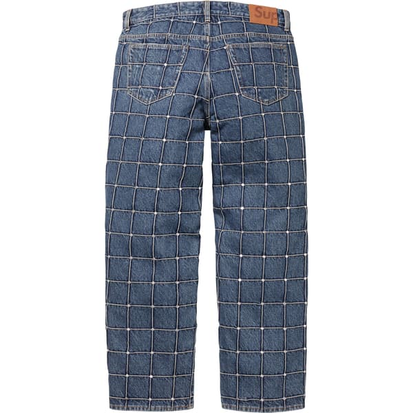 Supreme Studded Seam Loose Fit Jean - Blue (front)