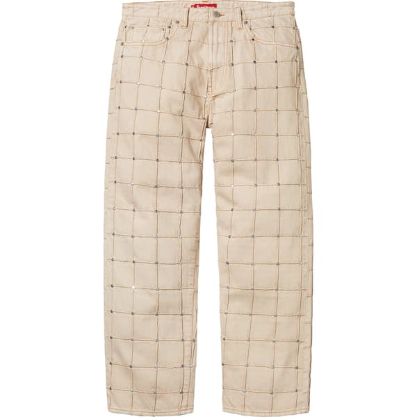 Supreme Studded Seam Loose Fit Jean - Natural (front)