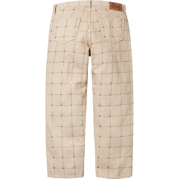 Supreme Studded Seam Loose Fit Jean - Natural (front)