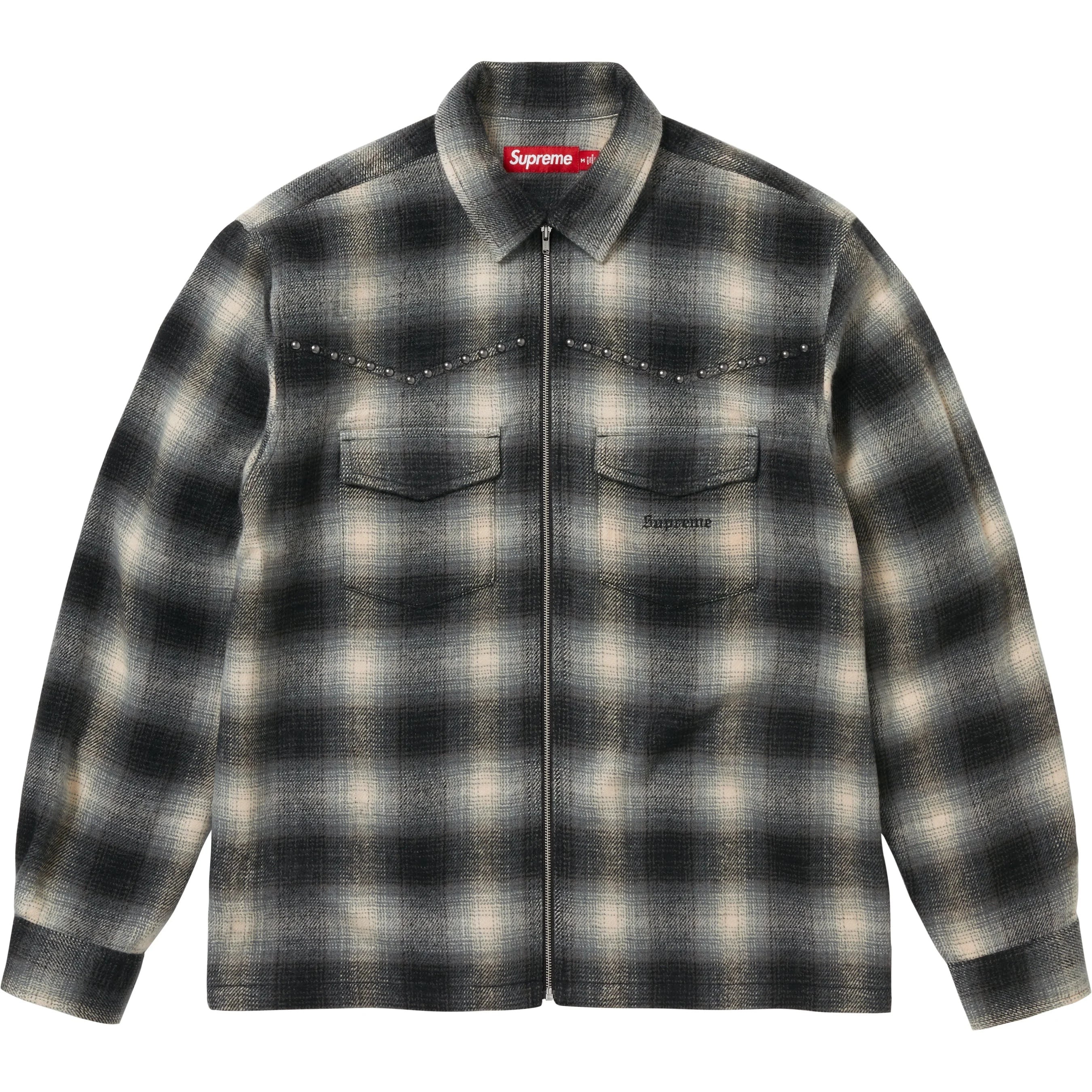 Supreme Studded Shadow Plaid Zip Up Shirt colorway 2