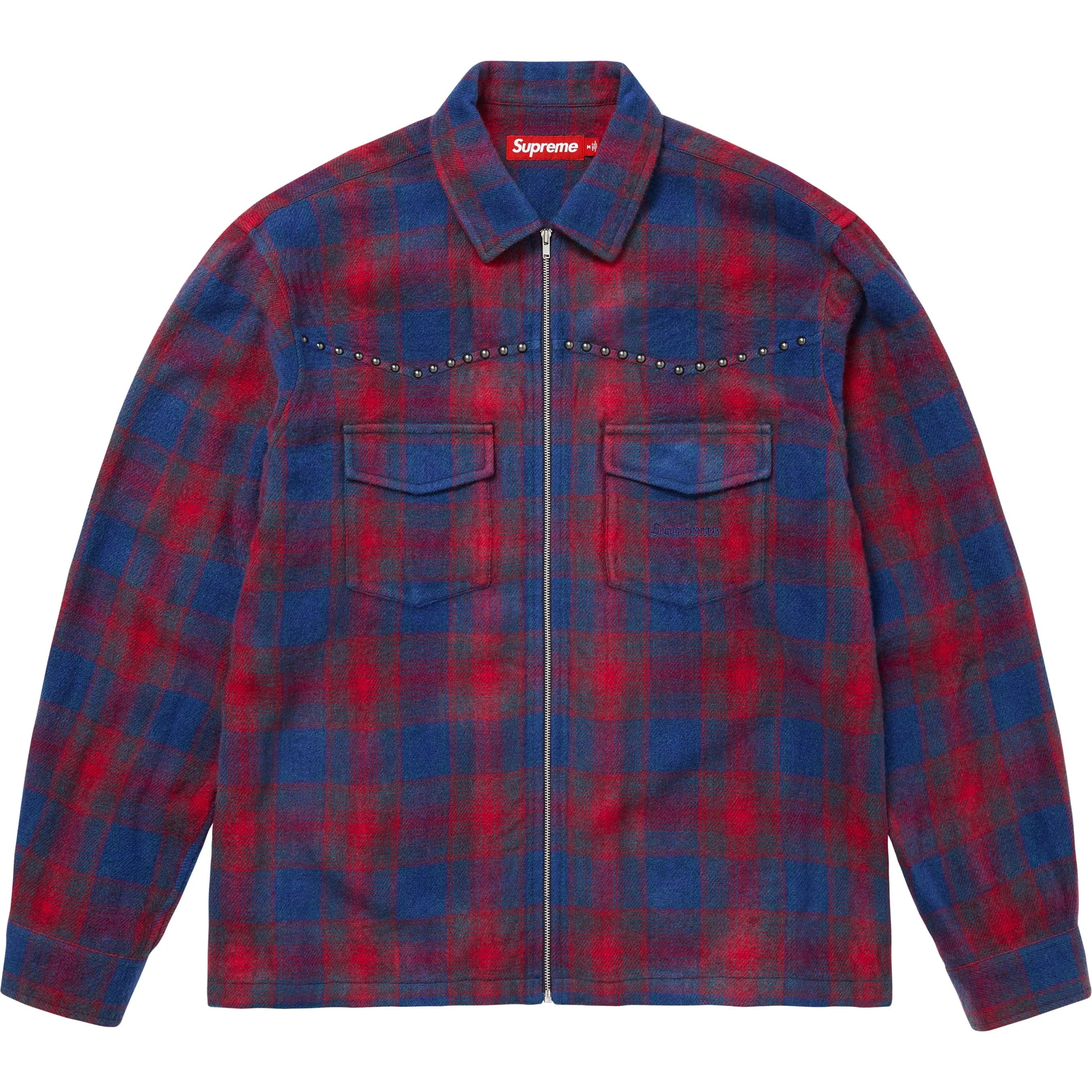 Supreme Studded Shadow Plaid Zip Up Shirt colorway 4