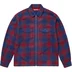 Supreme Studded Shadow Plaid Zip Up Shirt - Navy (front)