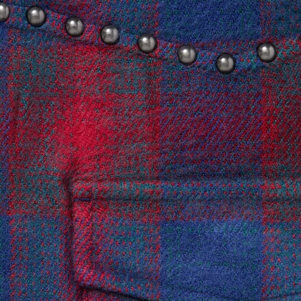 Supreme Studded Shadow Plaid Zip Up Shirt - Navy (front)