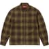 Supreme Studded Shadow Plaid Zip Up Shirt - Olive (front)