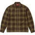 Supreme Studded Shadow Plaid Zip Up Shirt - Olive (front)