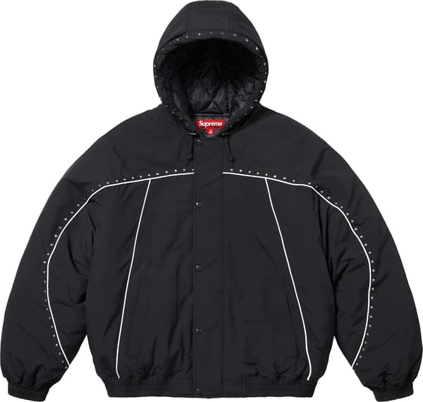Supreme Studded Stadium Jacket - Black (front)