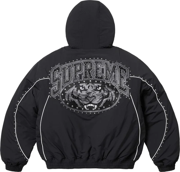 Supreme Studded Stadium Jacket - Black (front)