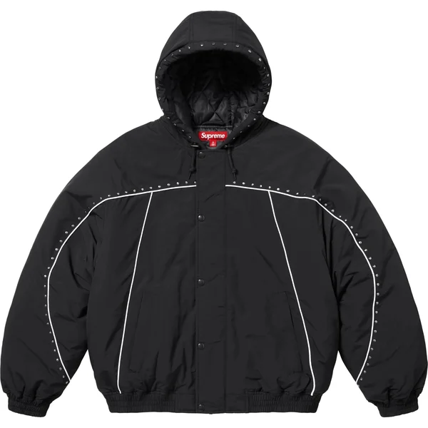 Supreme Studded Stadium Jacket - Black (front)