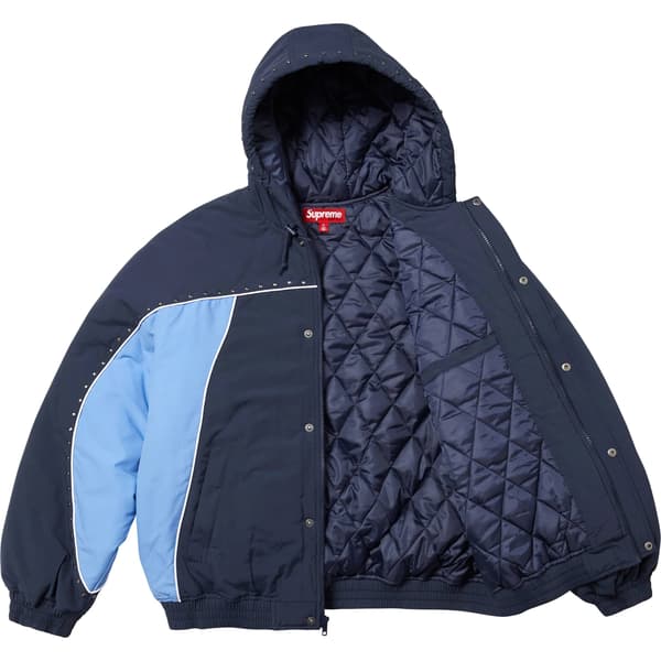 Supreme Studded Stadium Jacket - Navy (front)