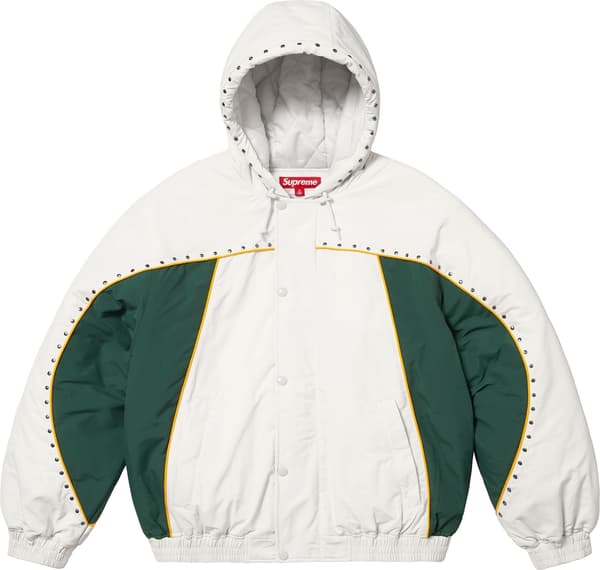 Supreme Studded Stadium Jacket - White (front)
