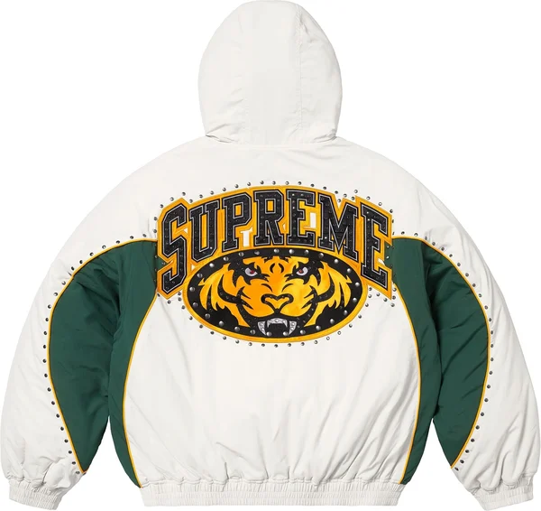 Supreme Studded Stadium Jacket - White (front)