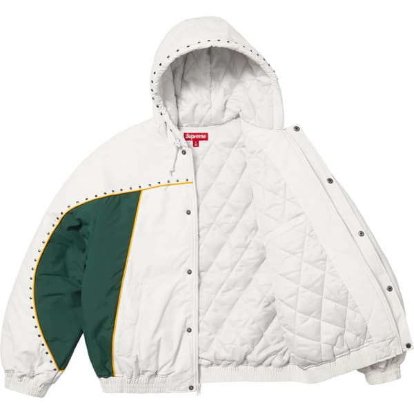 Supreme Studded Stadium Jacket - White (front)