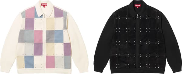 Supreme Studded Suede Zip Up Cardigan - Product Image