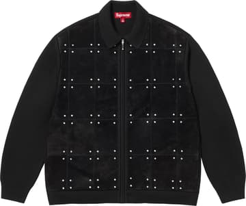 Supreme Studded Suede Zip Up Cardigan