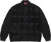 Supreme Studded Suede Zip Up Cardigan - Black (front)