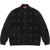 Supreme Studded Suede Zip Up Cardigan - Black (front)