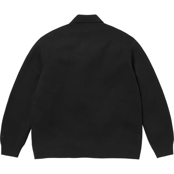 Supreme Studded Suede Zip Up Cardigan - Black (front)