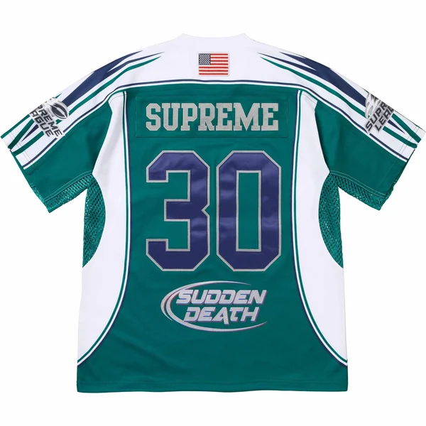 Supreme Sudden Death Football Jersey - Teal (front)