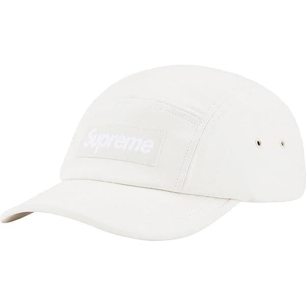 Supreme Suede Camp Cap - White (front)