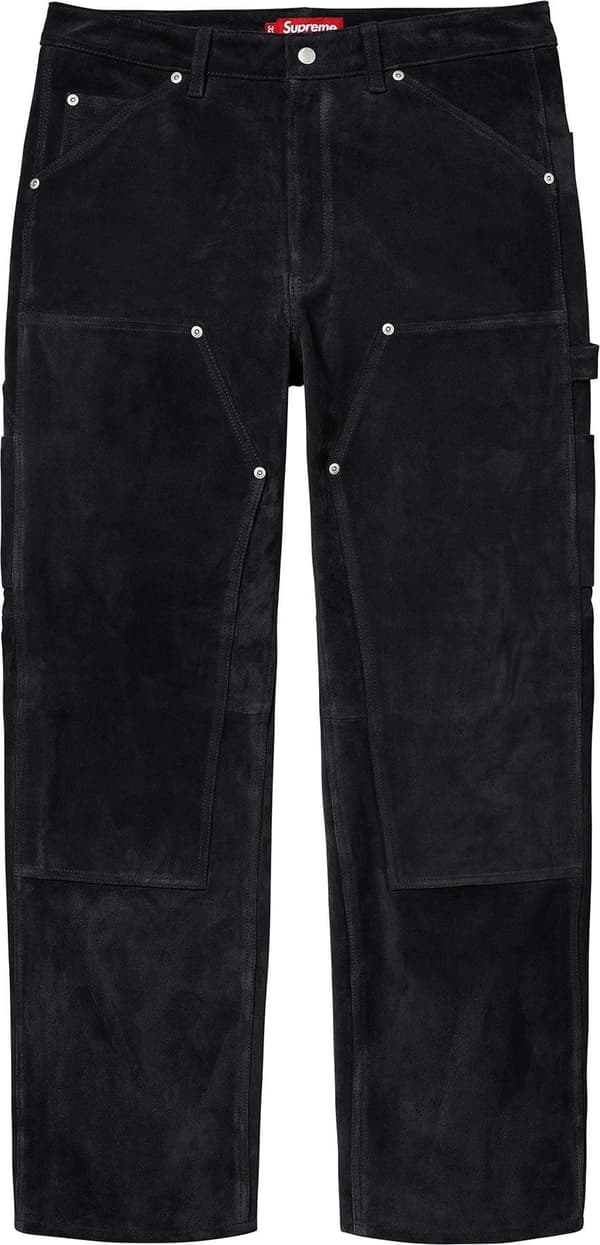 Supreme Suede Double Knee Painter Pant - Black (front)