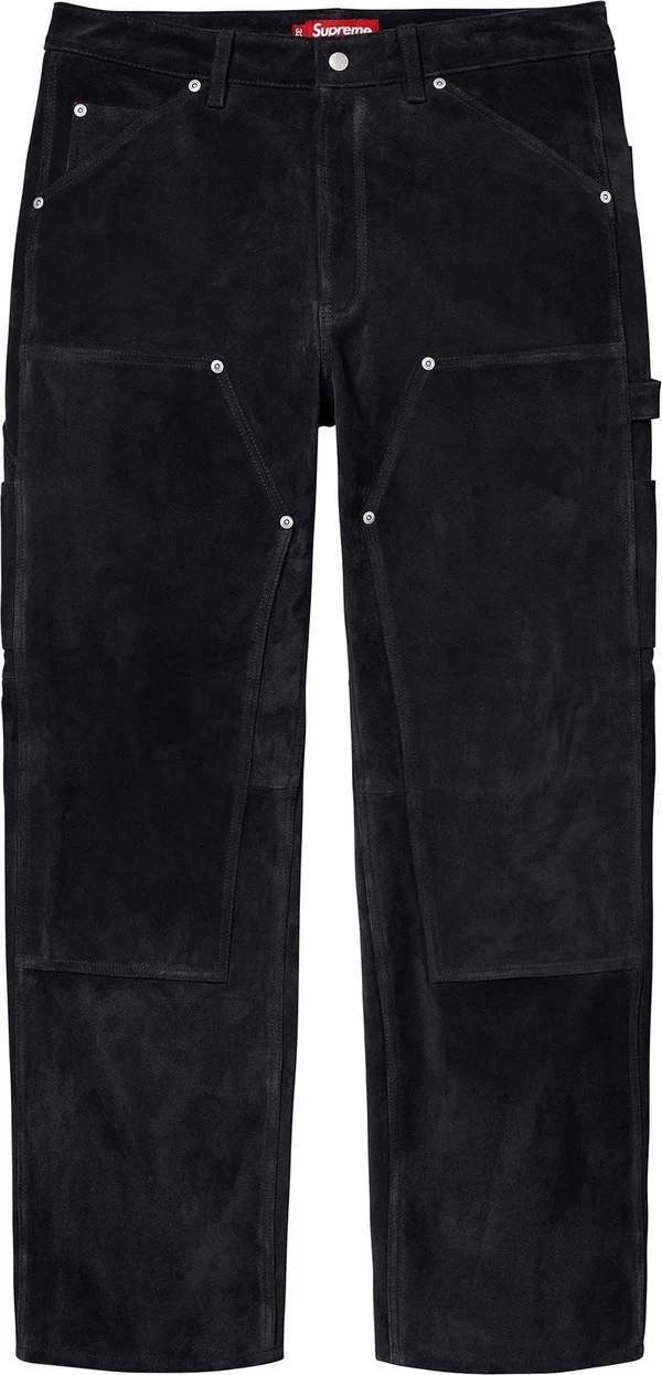 Supreme Suede Double Knee Painter Pant - Black (front)