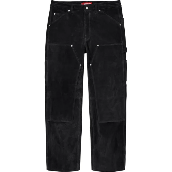 Supreme Suede Double Knee Painter Pant - Black (front)