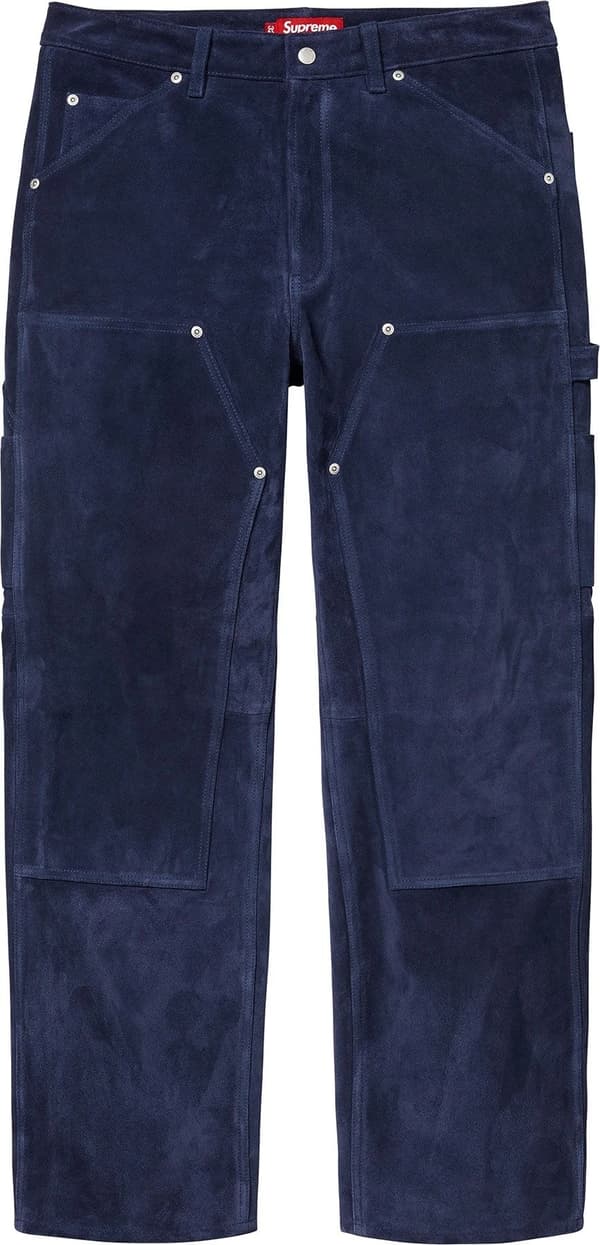 Supreme Suede Double Knee Painter Pant - Blue (front)