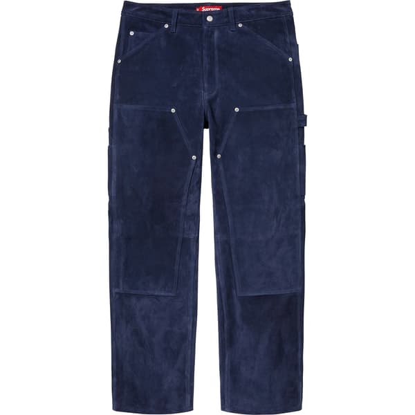 Supreme Suede Double Knee Painter Pant - Blue (front)