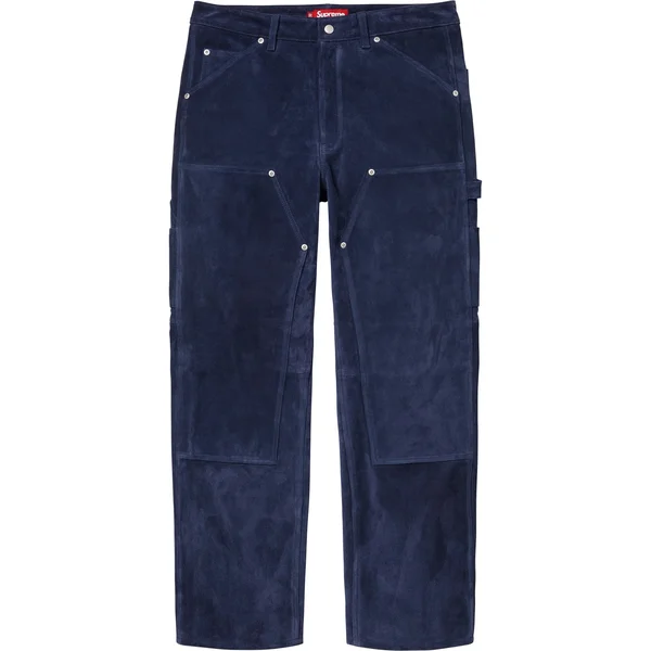 Supreme Suede Double Knee Painter Pant - Blue (front)