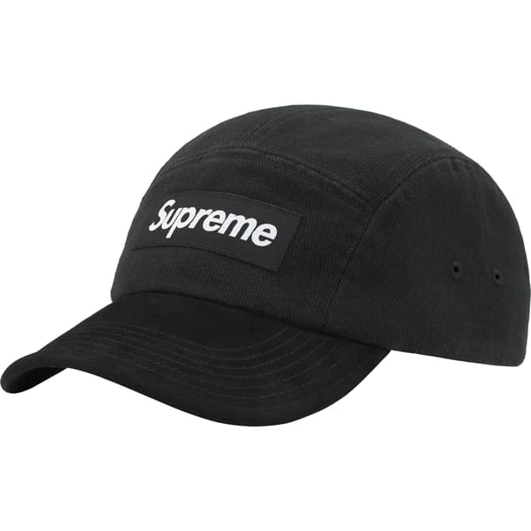 Supreme Suede Visor Camp Cap - Black (front)