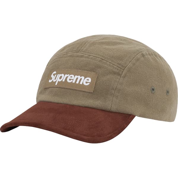 Supreme Suede Visor Camp Cap - Light Olive (front)