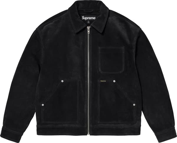 Supreme Suede Work Jacket - Black (front)
