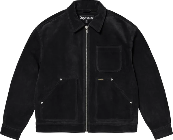Supreme Suede Work Jacket - Black (front)