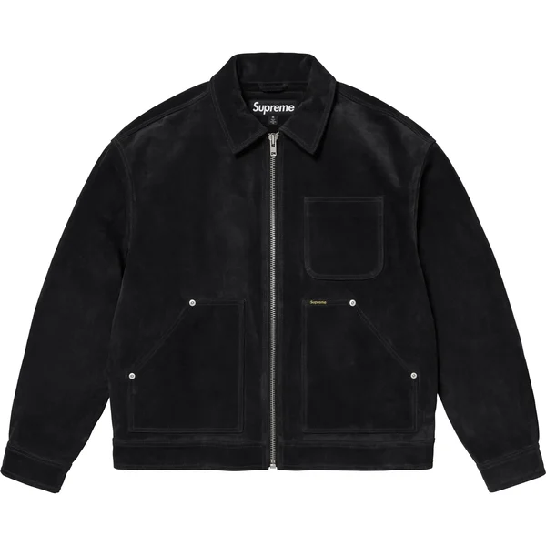 Supreme Suede Work Jacket - Black (front)