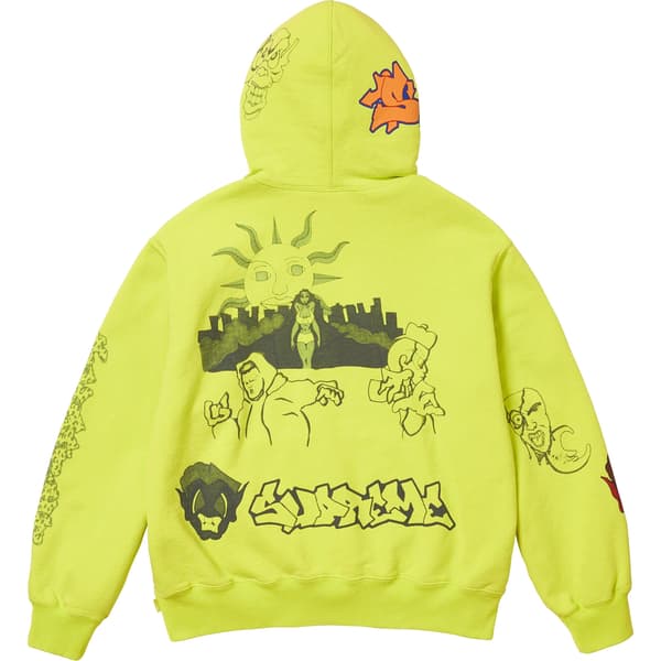 Supreme Sunrise Hooded Sweatshirt - Acid Green (front)